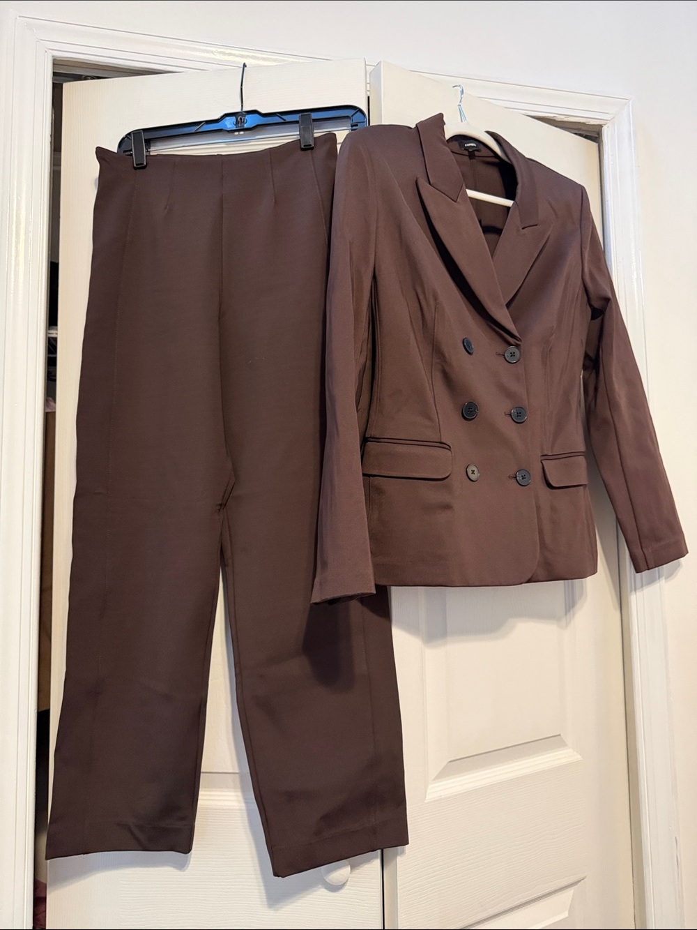 Express Women's Brown Double-Breasted Pantsuit